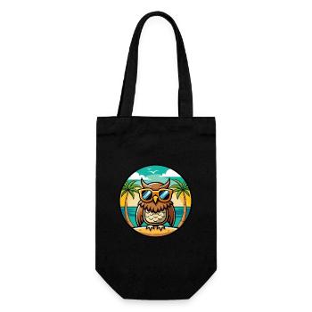 Eule Lustige Cartoon Sommer Strand Sonnenbrille Aufkleber - Geschenkbeutel für Flaschen - Schwarz - Vorne