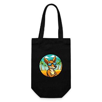 Kangaroo Funny Cartoon Summer Beach Sunglasses - Gift Bag for Bottles - black - Front