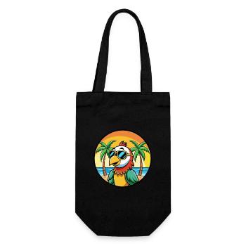 Papagei Lustige Cartoon Sommer Strand Sonnenbrille Cool - Geschenkbeutel für Flaschen - Schwarz - Vorne