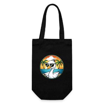 Schwan Lustige Cartoon Sommer Strand Sonnenbrille Aufkleber - Geschenkbeutel für Flaschen - Schwarz - Vorne