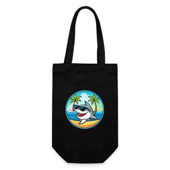 Shark Funny Cartoon Summer Beach Sunglasses Cool - Gift Bag for Bottles - black - Front