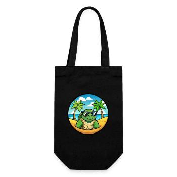 Schildkröte Lustige Cartoon Sommer Strand Sonnenbrille Cool - Geschenkbeutel für Flaschen - Schwarz - Vorne