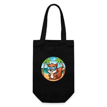 Écureuil Drôle Dessin Animé Plage Été Lunettes de soleil - Sac à bouteille - noir - Devant