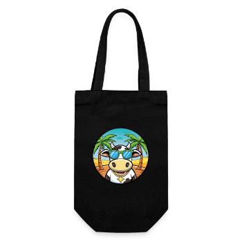 Kuh Lustige Cartoon Sommer Strand Sonnenbrille Aufkleber - Geschenkbeutel für Flaschen - Schwarz - Vorne