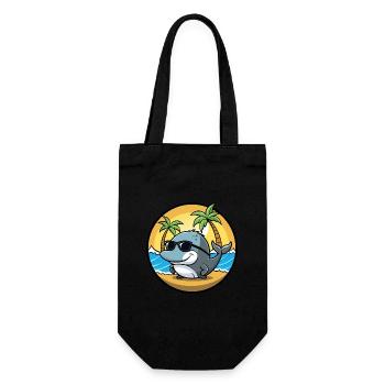 Baleine Drôle Dessin Animé Plage D’été Lunettes De Soleil Cool - Sac à bouteille - noir - Devant