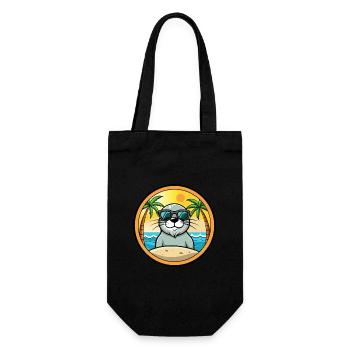 Siegel Lustige Cartoon Sommer Strand Sonnenbrille Aufkleber - Geschenkbeutel für Flaschen - Schwarz - Vorne