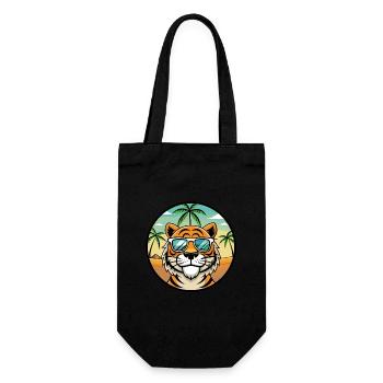 Tiger Lustige Cartoon Sommer Strand Sonnenbrille Cool - Geschenkbeutel für Flaschen - Schwarz - Vorne