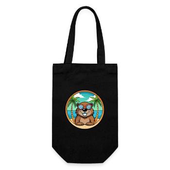 Biber Lustige Cartoon Sommer Strand Sonnenbrille Cool - Geschenkbeutel für Flaschen - Schwarz - Vorne