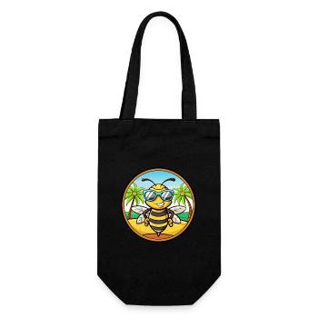 Biene Lustige Cartoon Sommer Strand Sonnenbrille Aufkleber - Geschenkbeutel für Flaschen - Schwarz - Vorne