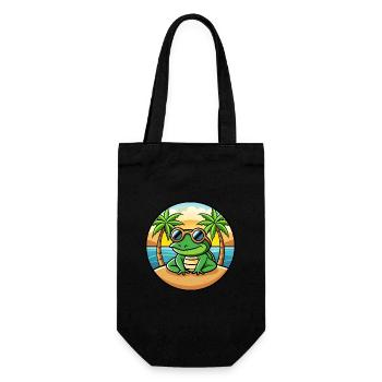 Frosch Lustige Cartoon Sommer Strand Sonnenbrille Aufkleber - Geschenkbeutel für Flaschen - Schwarz - Vorne