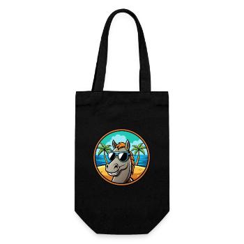 Pferd Lustig Cartoon Sommer Strand Sonnenbrille Cool - Geschenkbeutel für Flaschen - Schwarz - Vorne