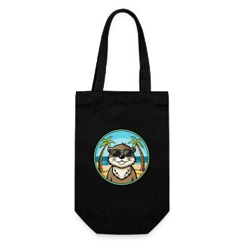 Otter Funny Cartoon Summer Beach Sunglasses Cool - Gift Bag for Bottles - black - Front