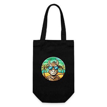 Ziege Lustige Cartoon Sommer Strand Sonnenbrille Aufkleber - Geschenkbeutel für Flaschen - Schwarz - Vorne