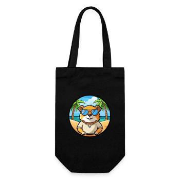 Cochon d’Inde Drôle Dessin Animé Plage Été Lunettes de soleil - Sac à bouteille - noir - Devant