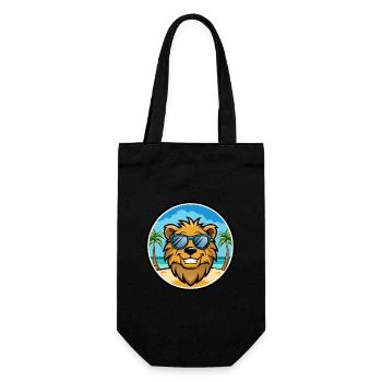 Lion Funny Cartoon Summer Beach Sunglasses Sticker - Gift Bag for Bottles - black - Front