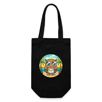 Eule Lustige Cartoon Sommer Strand Sonnenbrille Aufkleber - Geschenkbeutel für Flaschen - Schwarz - Vorne
