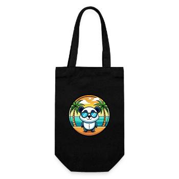 Panda Lustige Cartoon Sommer Strand Sonnenbrille Cool - Geschenkbeutel für Flaschen - Schwarz - Vorne