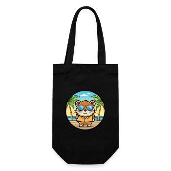 Hamster Lustig Cartoon Sommer Strand Sonnenbrille Cool - Geschenkbeutel für Flaschen - Schwarz - Vorne