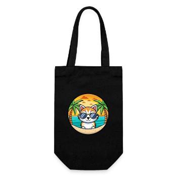 Kätzchen Lustige Cartoon Sommer Strand Sonnenbrille Cool - Geschenkbeutel für Flaschen - Schwarz - Vorne