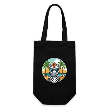 Zebra Funny Cartoon Summer Beach Sunglasses Cool - Gift Bag for Bottles - black - Front
