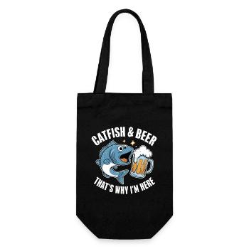 Catfish and beer, That's why I'm here - Gift Bag for Bottles - black - Front