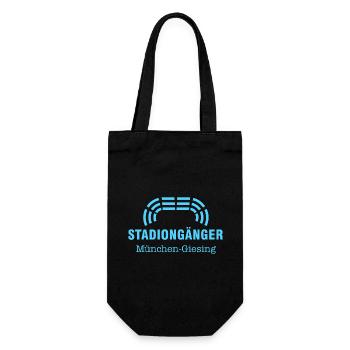 München-Giesing Stadiongänger weiß – Geschenk Fan - Geschenkbeutel für Flaschen - Schwarz - Vorne