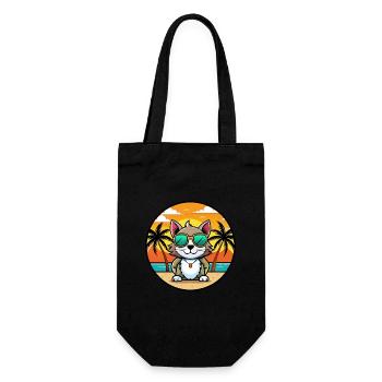 Bombai Cat Breed Cartoon Sunglasses Beach - Gift Bag for Bottles - black - Front