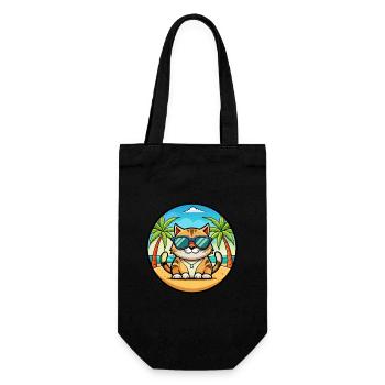 Amerikanische Polydactyl Katzenrasse Cartoon Sonnenbrille - Geschenkbeutel für Flaschen - Schwarz - Vorne