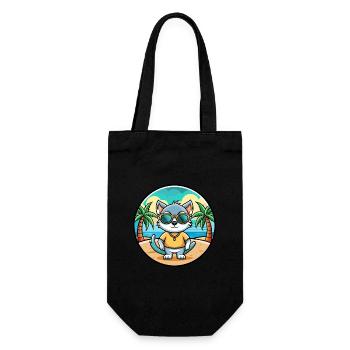 Khao Manee Cat Breed Cartoon Lunettes de soleil Beach - Sac à bouteille - noir - Devant