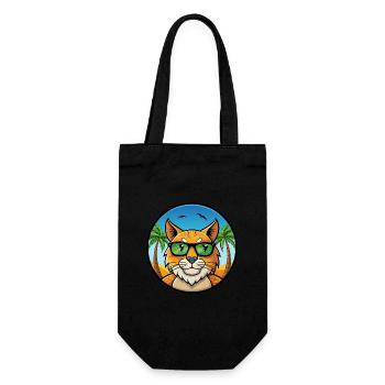 Eurasian Lynx Cat Breed Cartoon Lunettes de soleil Beach - Sac à bouteille - noir - Devant