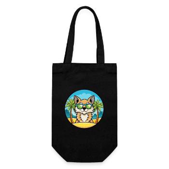 German Longhair Cat Breed Cartoon Sunglasses Beach - Gift Bag for Bottles - black - Front