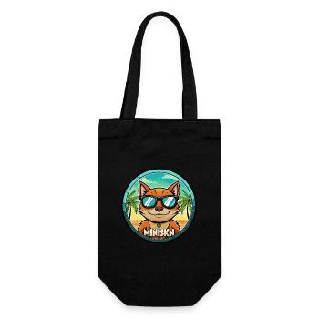 Minskin Katzenrasse Cartoon Sonnenbrille Strand - Geschenkbeutel für Flaschen - Schwarz - Vorne