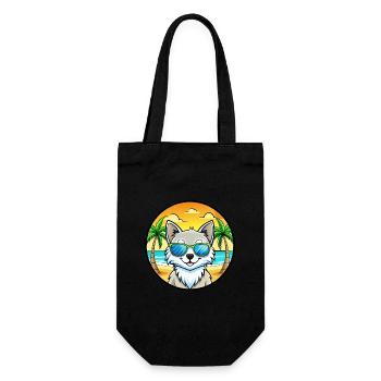 Lunettes de soleil de plage de race de chat angora turc - Sac à bouteille - noir - Devant