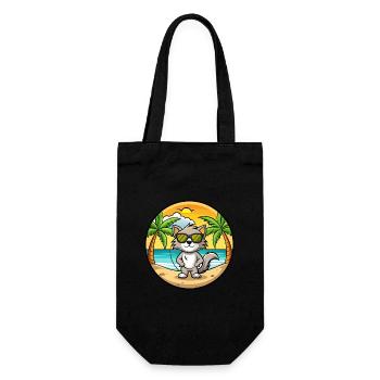 Burmilla Cat Breed Cartoon Sunglasses Beach - Gift Bag for Bottles - black - Front
