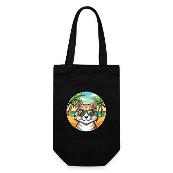 Siberian Cat Breed Cartoon Lunettes de soleil Beach - Sac à bouteille - noir - Devant