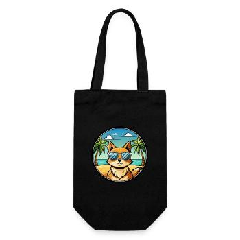 Tonkinois Race Chat Dessin Animé Lunettes De Soleil Plage - Sac à bouteille - noir - Devant