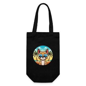 Abessinische Katzenrasse Cartoon Sonnenbrille Strand - Geschenkbeutel für Flaschen - Schwarz - Vorne