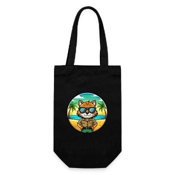 Highlander Cat Breed Cartoon Sunglasses Beach - Gift Bag for Bottles - black - Front