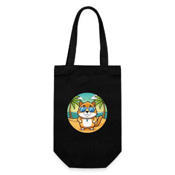 Hosico Katzenrasse Cartoon Sonnenbrille Strand - Geschenkbeutel für Flaschen - Schwarz - Vorne