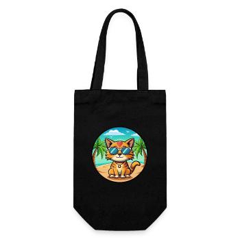 Munchkin Katzenrasse Cartoon Sonnenbrille Strand - Geschenkbeutel für Flaschen - Schwarz - Vorne