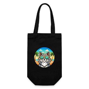 Forêt norvégienne Race Dessin animé Lunettes de soleil Plage - Sac à bouteille - noir - Devant