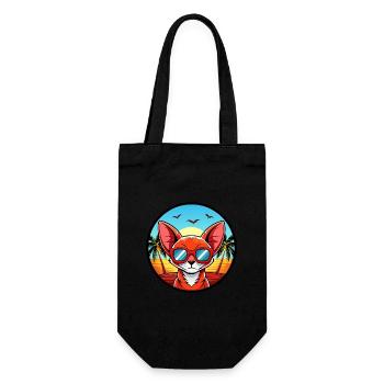 Red Devon Rex Cat Breed Cartoon Sunglasses Beach - Gift Bag for Bottles - black - Front