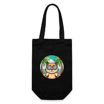 Tonkinois Race Chat Dessin Animé Lunettes De Soleil Plage - Sac à bouteille - noir - Devant