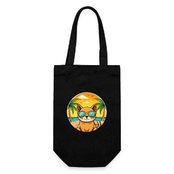 Chat birman race dessin animé lunettes de soleil plage - Sac à bouteille - noir - Devant