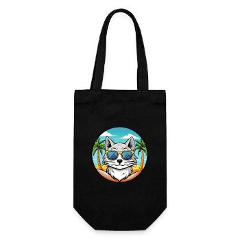 Lunettes de soleil de plage de race de chat angora turc - Sac à bouteille - noir - Devant
