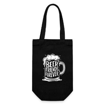 Beer Mug Saying Beer Friends Forever - Gift Bag for Bottles - black - Front
