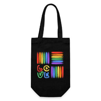 Rainbow Love Brush Art - Gift Bag for Bottles - black - Front