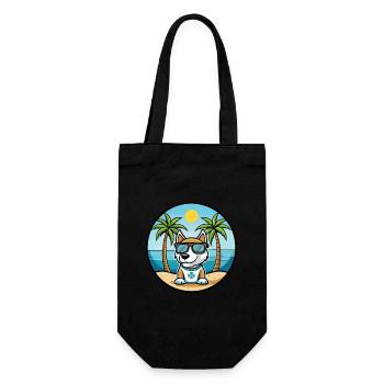 Argentino Chien Race Dessin Animé Lunettes De Soleil Plage - Sac à bouteille - noir - Devant