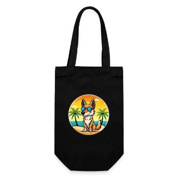 Australian Kelpie Dog Breed Cartoon Sunglass Beach - Gift Bag for Bottles - black - Front