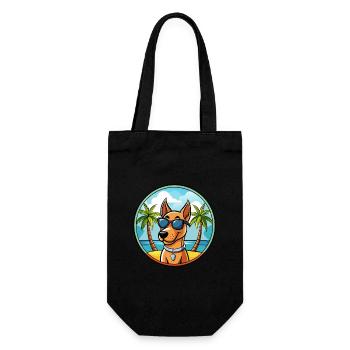 Andalusian Hound Dog Breed Cartoon Sunglass Beach - Gift Bag for Bottles - black - Front